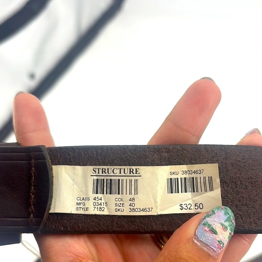 Vintage brown leather belt from structure size 40